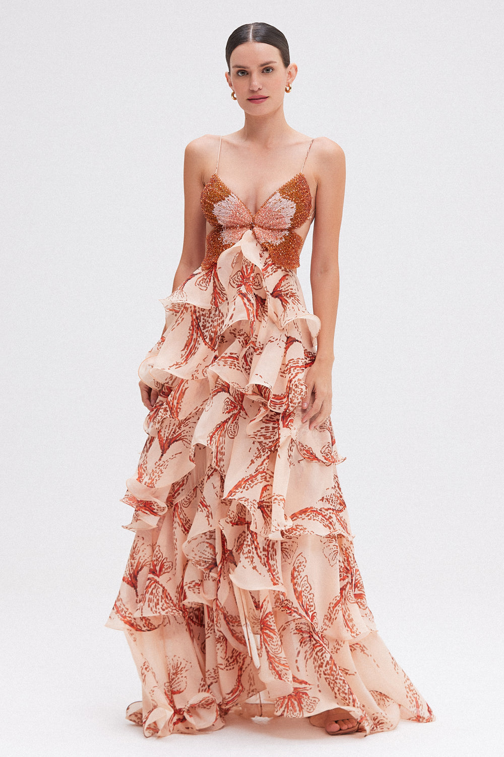 LUMA | ROBE LONGUE VOLANTÉE